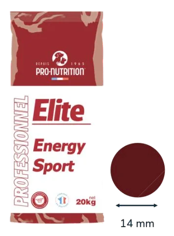 Sac Élite Energy Sport 20 kg et croquette ronde de 14 mm