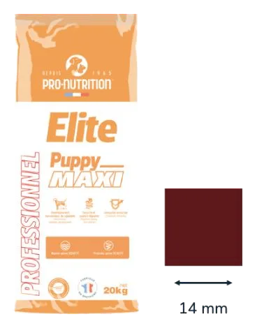 Sac Élite Puppy Maxi 20 kg et croquette carrée de 14 mm