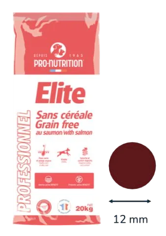 Sac Élite Sans céréale au saumon 20 kg et croquette ronde de 12 mm