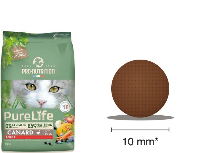 Sac PureLife chat Adult au canard et croquette ronde de 10 mm