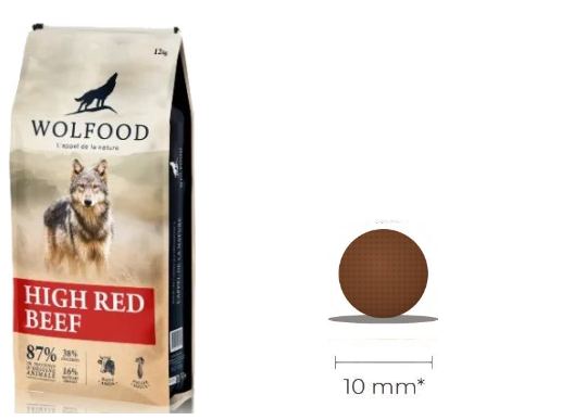 Sac Wolfood High Red Beef et croquette ronde de 10 mm